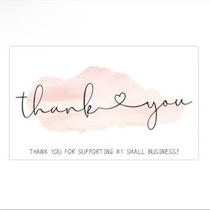 30pc Pink “Thank You For Supporting My Small Business” Cards